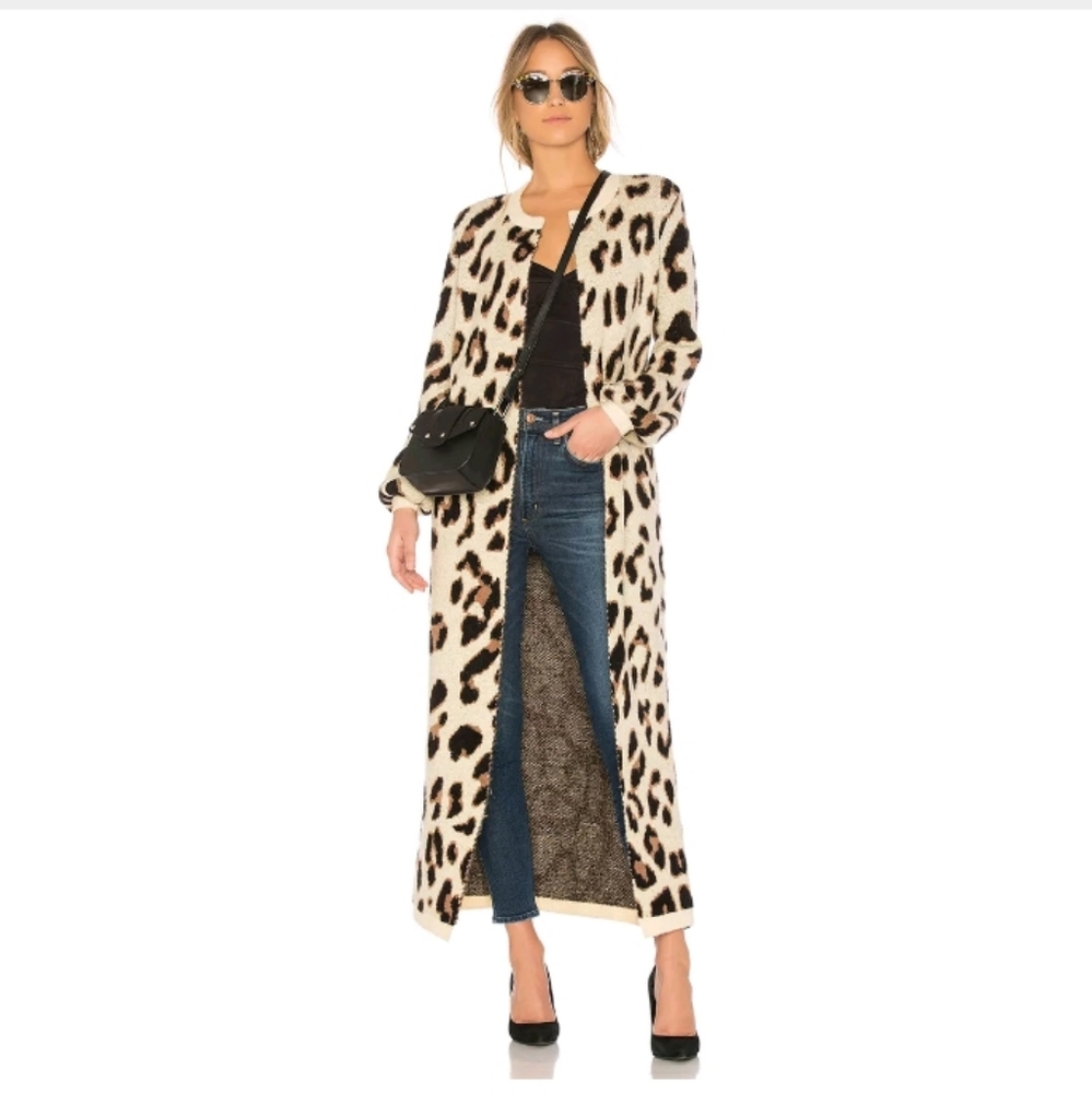 Lovers + Friends "SPEAK UP" Leopard Duster Cardiga